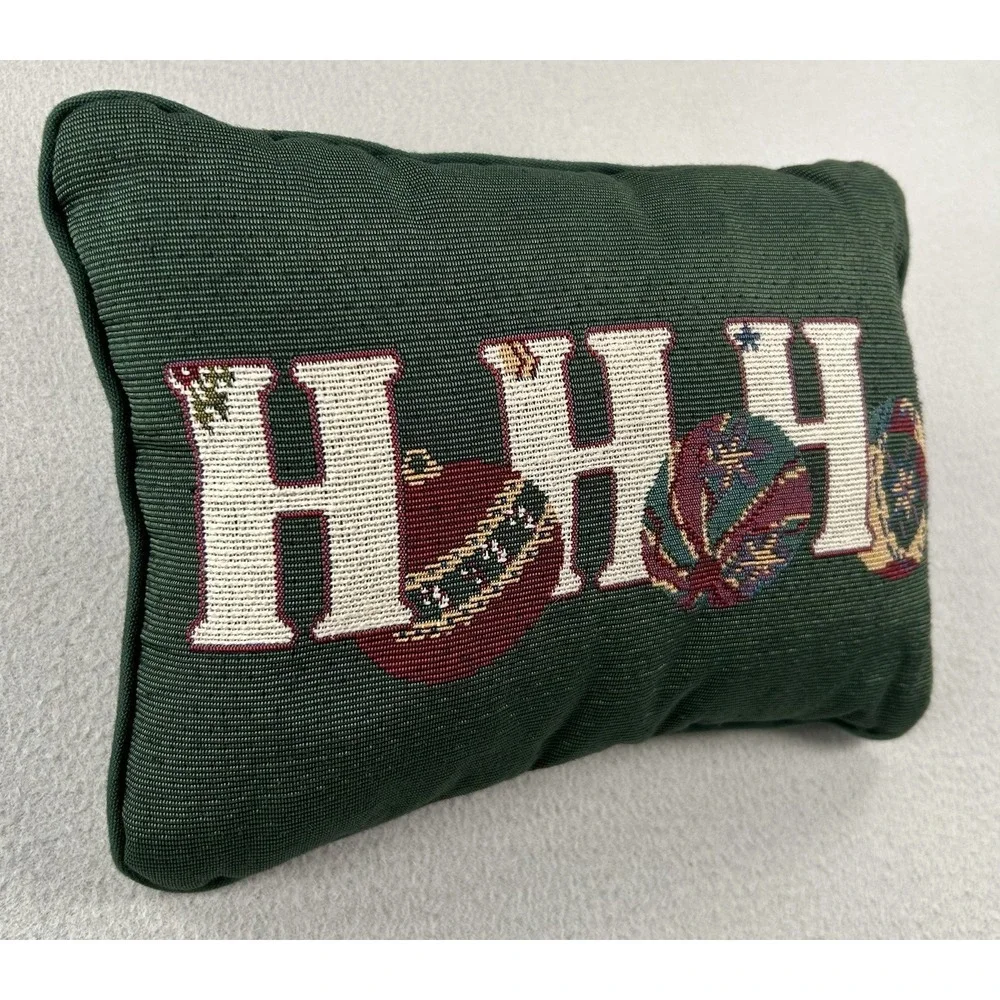 VTG Tapestry Small Christmas Throw Pillow 